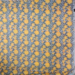 Marigold Hand Block Print Fabric, 100% Cotton Quilting Fabric by the Yard, Quilt Fabric by Yard, Floral Fabric, Quilt Fabric Mask
