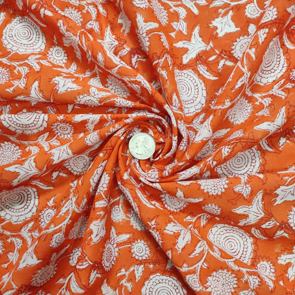 Hand Block Print Fabric, 100% Cotton Quilting Fabric by the Yard, Quilt Fabric by Yard, Floral Fabric, Quilt Fabric, Fabric Face Mask