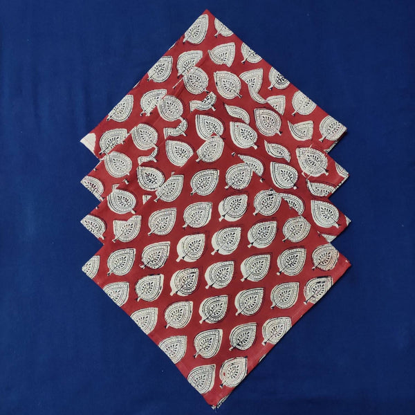 Floral Block Printed Napkins-SET of 4, bandana Face Cover, vintage table cotton napkin, 20" X 20" Inches