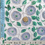 Hand Block Printed Fabric, 100% Cotton Quilting Fabric by the Yard, Quilt Fabric by Yard, Floral Fabric, Quilt Fabric, Fabric Face