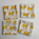 Block Printed Napkins, vintage table cotton napkin, Kids Napkin, 20" X 20" SET of 4