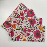 Set of 4 Christmas cloth napkins, 20" x 20"reusable Christmas napkins, Cotton napkins,Christmas table decor,Hand Block Printed napkins