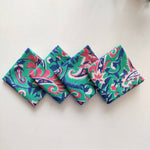 Reusable Cloth Napkins, Set of Four. Washable and Pretty, 18x18 Inches