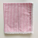 Pink striped Linen napkins, cloth napkins, striped wedding napkins, linen table napkins, table napkin, rustic napkins, wedding cloth napkin
