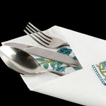 Blue Printed Size-20x20" Floral Hand Block 100% Pure Cotton Cotton Border Napkins