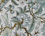 Sage and Olive Green Parrot and Leaves Hand Block Printed Border Size 20x20" Cotton Cloth Dinner Napkins