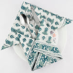 Aquamarine Blue & Turquoise Napkins 20x20* Block Printed 100% Pure Cotton Cloth