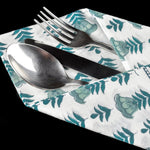 Aquamarine Blue & Turquoise Napkins 20x20* Block Printed 100% Pure Cotton Cloth