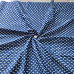 By The Yard Indigo Blue Fabric, Indian Cotton Fabric, Natural Dyed Block Printed Fabric, Leaf Print Summer Dress Cotton Fabric