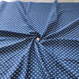 By The Yard Indigo Blue Fabric, Indian Cotton Fabric, Natural Dyed Block Printed Fabric, Leaf Print Summer Dress Cotton Fabric