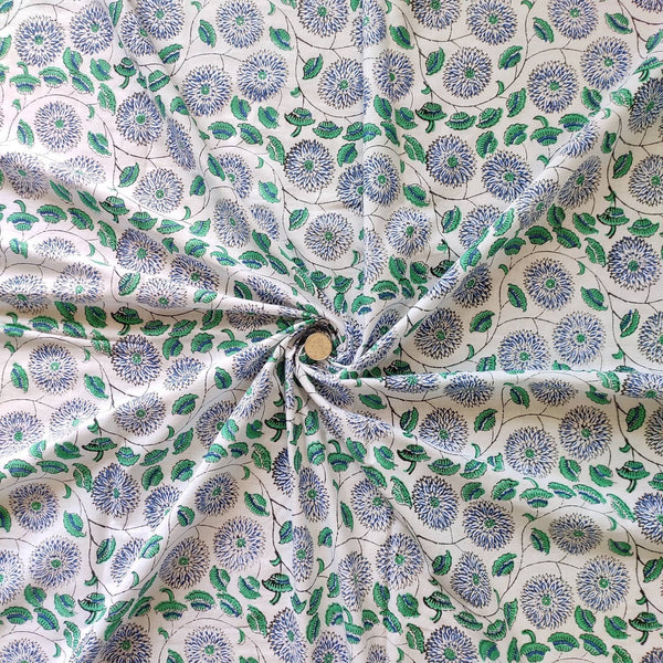 Hand Block Printed Fabric, 100% Cotton Quilting Fabric by the Yard, Quilt Fabric by Yard, Floral Fabric, Quilt Fabric, Fabric Face