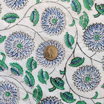 Hand Block Printed Fabric, 100% Cotton Quilting Fabric by the Yard, Quilt Fabric by Yard, Floral Fabric, Quilt Fabric, Fabric Face