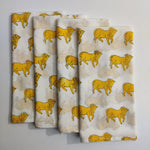 Block Printed Napkins, vintage table cotton napkin, Kids Napkin, 20" X 20" SET of 4