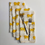 Block Printed Napkins, vintage table cotton napkin, Kids Napkin, 20" X 20" SET of 4