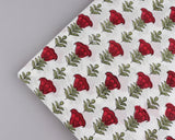 Apple and Cherry Red Hand-Block Printed Cotton Cloth