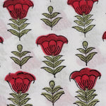 Apple and Cherry Red Hand-Block Printed Cotton Cloth