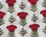 Apple and Cherry Red Hand-Block Printed Cotton Cloth