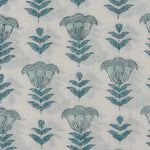 Aquamarine Blue Hand-Block Printed Cotton Cloth