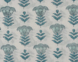 Aquamarine Blue Hand-Block Printed Cotton Cloth