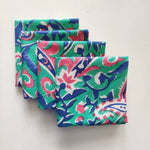 Reusable Cloth Napkins, Set of Four. Washable and Pretty, 18x18 Inches