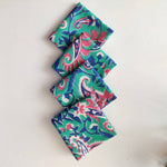 Reusable Cloth Napkins, Set of Four. Washable and Pretty, 18x18 Inches