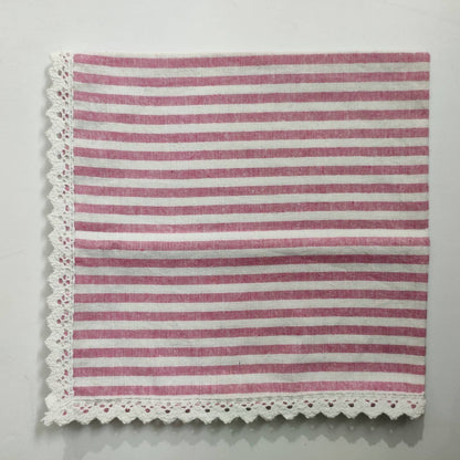 Pink striped Linen napkins, cloth napkins, striped wedding napkins, linen table napkins, table napkin, rustic napkins, wedding cloth napkin