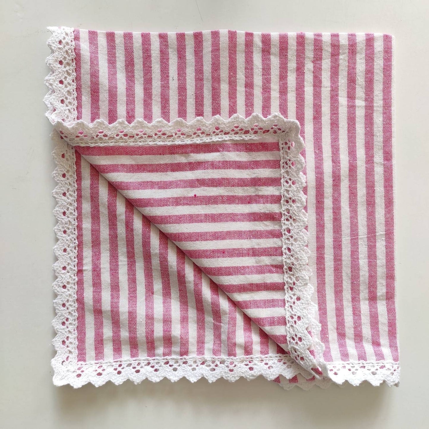 Pink striped Linen napkins, cloth napkins, striped wedding napkins, linen table napkins, table napkin, rustic napkins, wedding cloth napkin