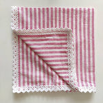 Pink striped Linen napkins, cloth napkins, striped wedding napkins, linen table napkins, table napkin, rustic napkins, wedding cloth napkin