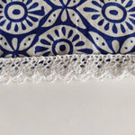 Blue napkin with Border Lace, Designer Cotton Napkins, Set of 4, Colourful Print by Hand Block,Sustainable Cloth Napkins