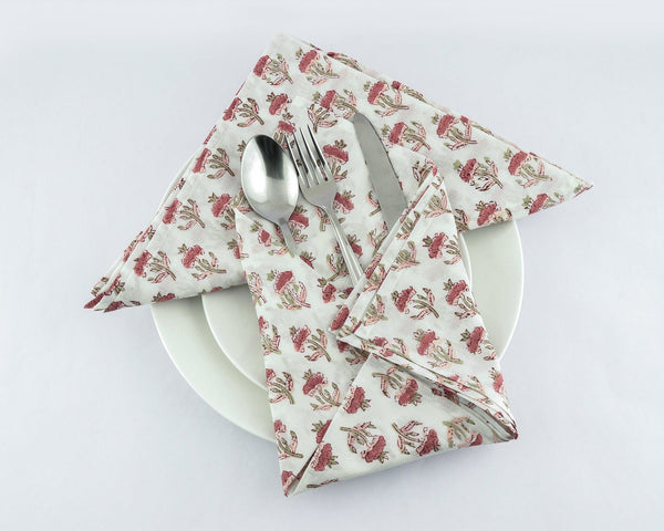 Rosewood and Sea Pink Napkins