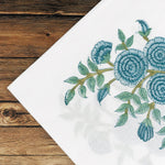 Blue Printed Size-20x20" Floral Hand Block 100% Pure Cotton Cotton Border Napkins