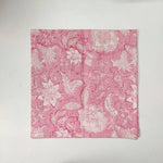 Floral Baby Pink 100% Cotton Fabric Napkins Set, Set of 1,4,6,8 Indian Block Print Napkins ,Kitchen Linen ,Wedding Table Decoration (