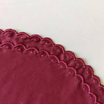 Linen Scallop Cotton Napkins + placemats with Trimming embroidered, Set of 2, Scallop edge Napkin, Linen Sustainable Cloth Napkins