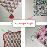 Piping scallop napkin, Cloth napkins, indian cotton napkins, party napkins, floral print napkins, table cloth napkins, bulk dinner napkins