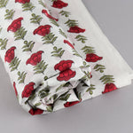 Apple and Cherry Red Hand-Block Printed Cotton Cloth