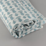 Aquamarine Blue Hand-Block Printed Cotton Cloth
