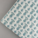 Aquamarine Blue Hand-Block Printed Cotton Cloth
