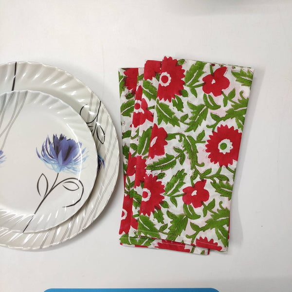Cotton dinner napkins, indian cotton napkins, party napkins, floral print napkins, table cloth napkins, bulk cotton cloth napkins