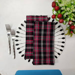 Christmas Plaid Napkins, Pink Black Plaid Napkins, Xmas table cloth napkin, Plaid napkin cloth, Checkred dinner napkins, Xmas table linens