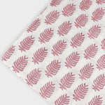 Taffy Pink Leaf Hand-Block Printed Cotton Cloth