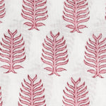 Taffy Pink Leaf Hand-Block Printed Cotton Cloth