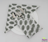 Juniper Green Leaf Print Napkins