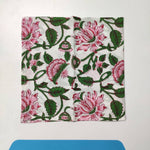 Cotton dinner napkins, indian cotton napkins, hand printed napkins, floral print napkins, table cloth napkins, bulk cotton cloth napkins
