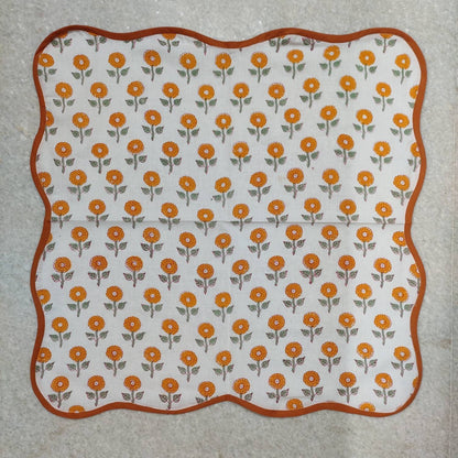 Cloth Napkins, Indian Napkins, Block Print table linen, Bandana - face cover Thanksgiving Gift, 19X19 Inches, Set of 4