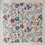 Hand Block Floral Print Pure Cotton Fabric Piping Napkins Set of 4 Cloth Napkin Set, Table Decor fathers day gift