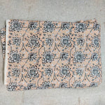 floral print cotton fabric block print fabric dress Vegetable dyed Indian fabric robe fabric by yard womens clothing White on Beige Green