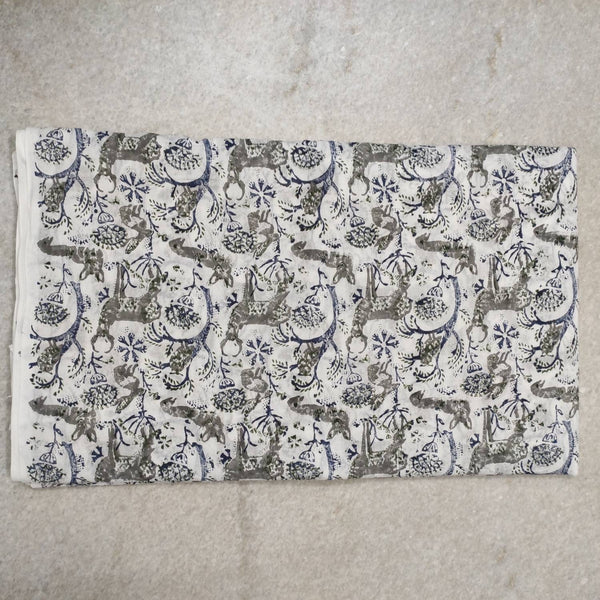 Hand Block Printed Fabric, 100% Cotton Quilting Fabric by the Yard, Quilt Fabric by Yard, Floral Fabric, Quilt Fabric, Fabric