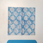 Floral White and Sky Blue Cotton Fabric Napkins Set, Set of 4, Cloth Napkin Set, Eco Friendly Table Decor, Soft Table Decor