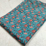 Floral Jade Green 100% Cotton Quilting Fabric by the yard, Quilt Fabric, Indian Fabric, fabric for facemasks, fabric for bags