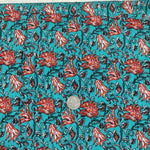 Floral Jade Green 100% Cotton Quilting Fabric by the yard, Quilt Fabric, Indian Fabric, fabric for facemasks, fabric for bags